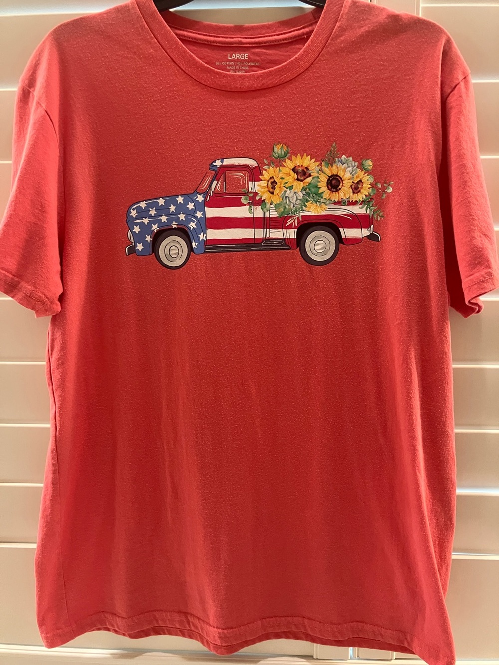 American Flag Truck and Sunflowers Tee